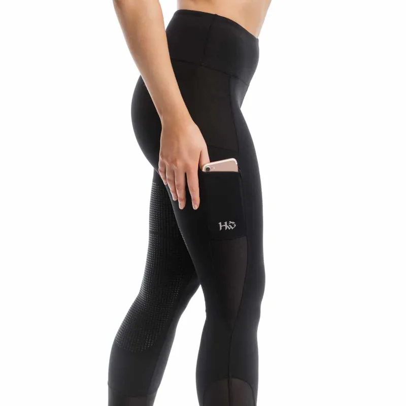 Horseware Silicone Knee Grip Womens Riding Tights - Black - X-Large-4