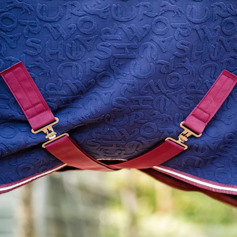 Horseware Embossed Cosy Neck Cooler Navy HW Print/Burgundy/White-3