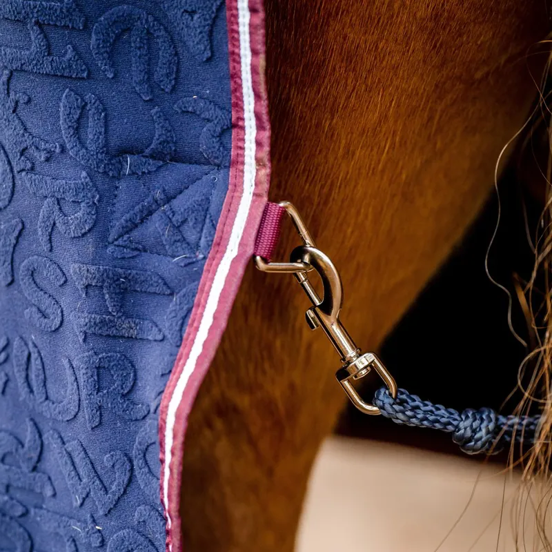 Horseware Embossed Cosy Neck Cooler Navy HW Print/Burgundy/White-5