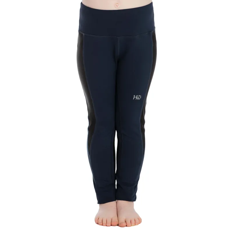 Horseware Knee Patch Junior Riding Tights - Navy - 5-6yrs