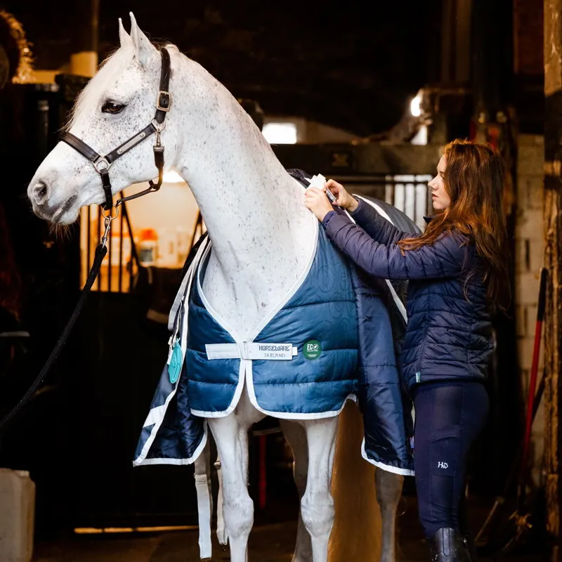 Horseware AmECO 200g Blanket Liner - Teal Eco Print/Grey-3