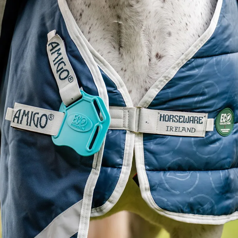 Horseware AmECO 200g Blanket Liner - Teal Eco Print/Grey-7
