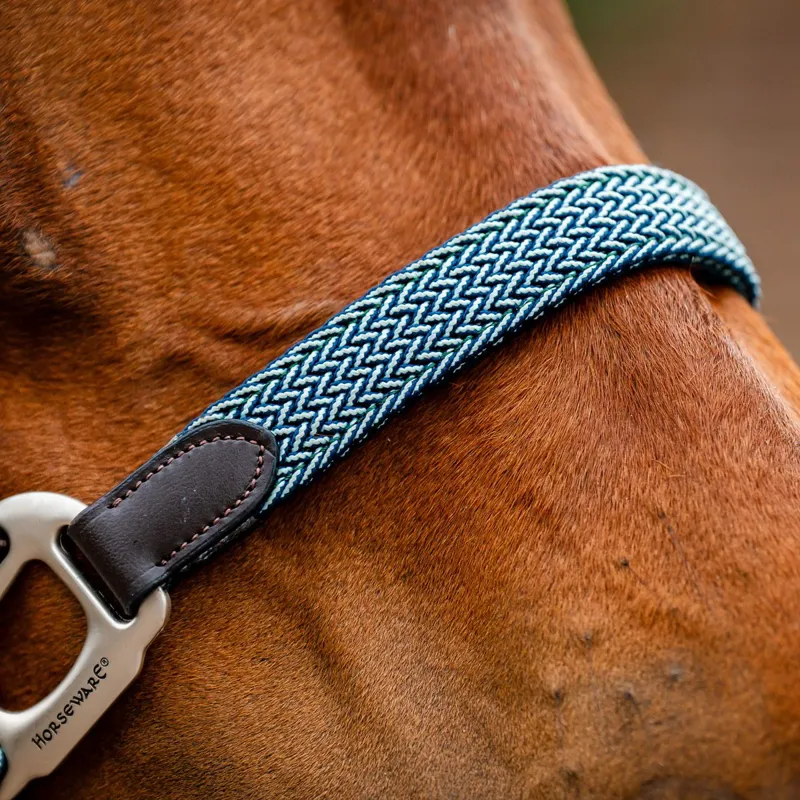 Horseware Signature Braided Halter - Brown/Navy/Blue Haze-2
