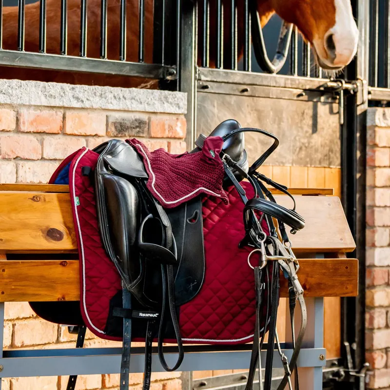 Horseware Signature Dressage Saddle Pad - Burgundy-3