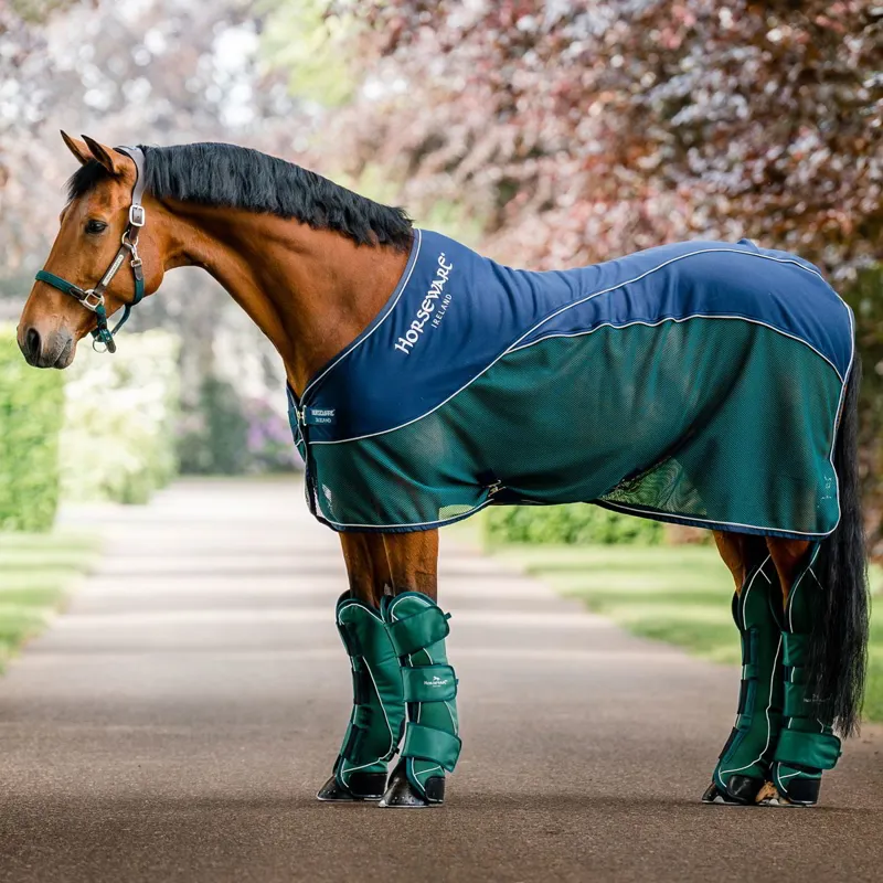 Horseware Signature Sport Cooler - Navy/Hunter Green/Silver-3