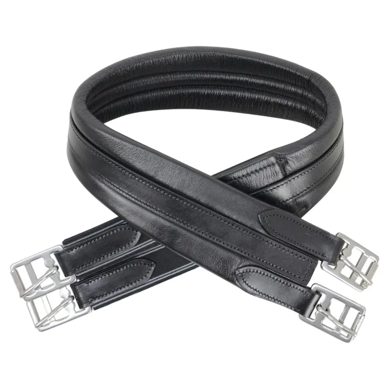 Hy Equestrian Atherstone Leather Padded Girth - Black-1