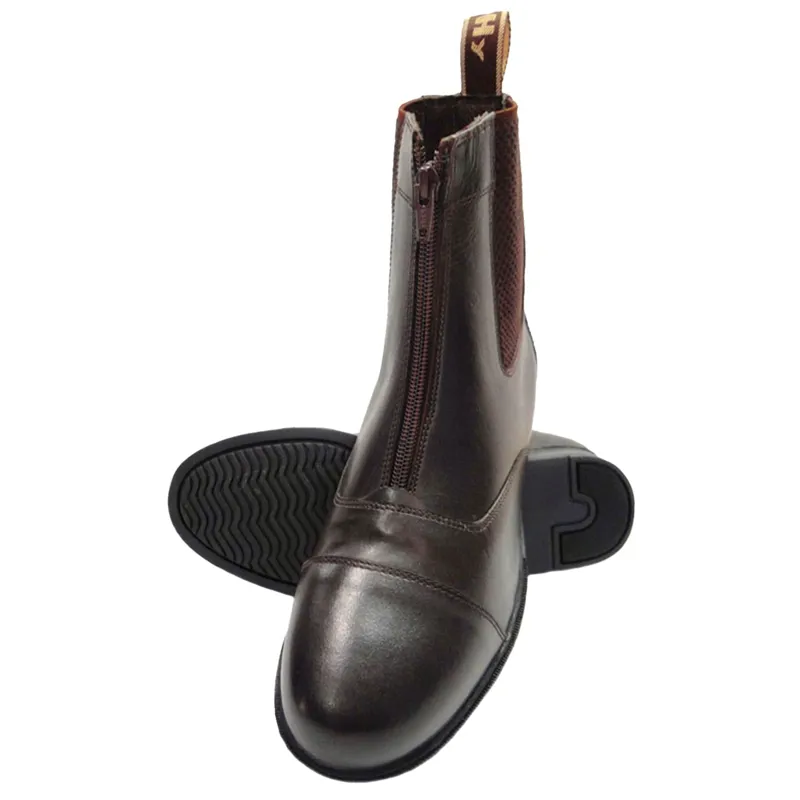 Hy Equestrian Canterbury Zip Adults Paddock Boots - Brown