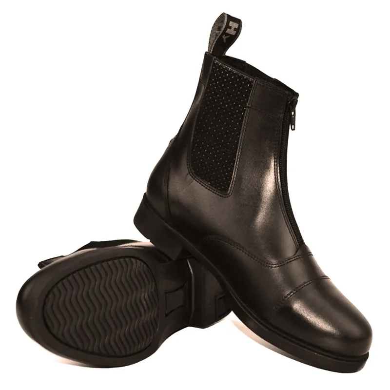 Hy Equestrian Canterbury Zip Junior Paddock Boots - Brown-1