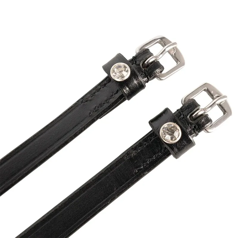 Hy Equestrian Children's Diamante Stud Spur Straps - Black-1