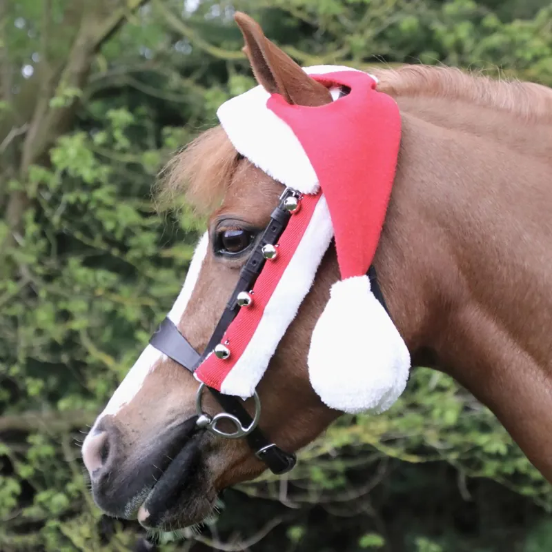Hy Christmas Horse Santa Hat - Red/White
