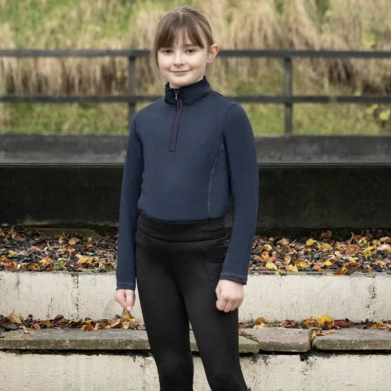 Hy Equestrian Melton Full Grip Junior Riding Tights - Black-1