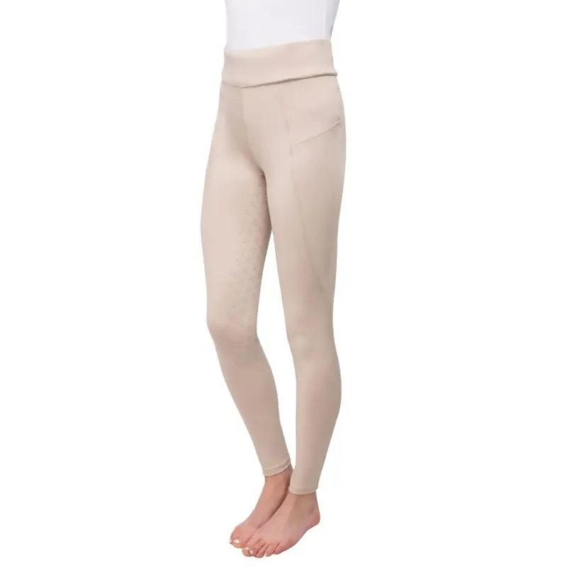 Hy Equestrian Melton Full Grip Women's Riding Tights - Beige
