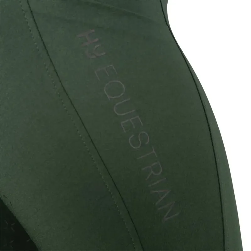 Hy Equestrian Melton Full Grip Women's Riding Tights - Forest Green-3