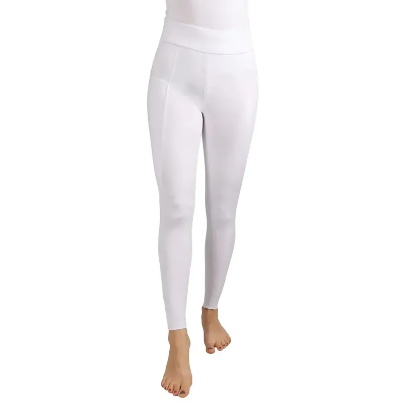 Hy Equestrian Melton Full Grip Women's Riding Tights - White