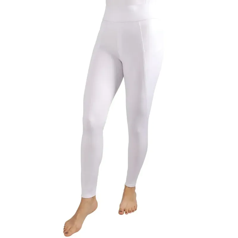 Hy Equestrian Melton Full Grip Women's Riding Tights - White-1