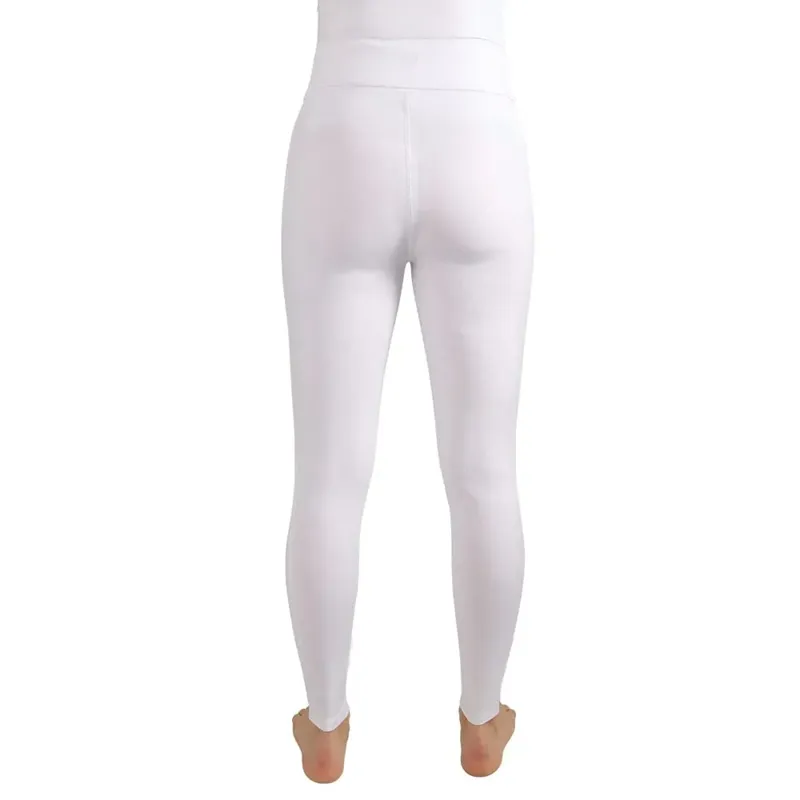 Hy Equestrian Melton Full Grip Women's Riding Tights - White-3