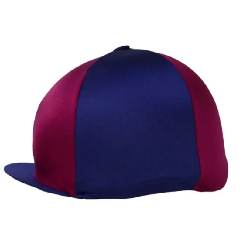 Hy Equestrian Two Tone Helmet Cover - Navy/Burgundy