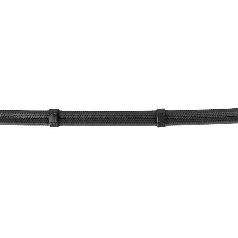 HY Equestrian ProPrecision Softy Grip Reins with Stoppers - Black-1