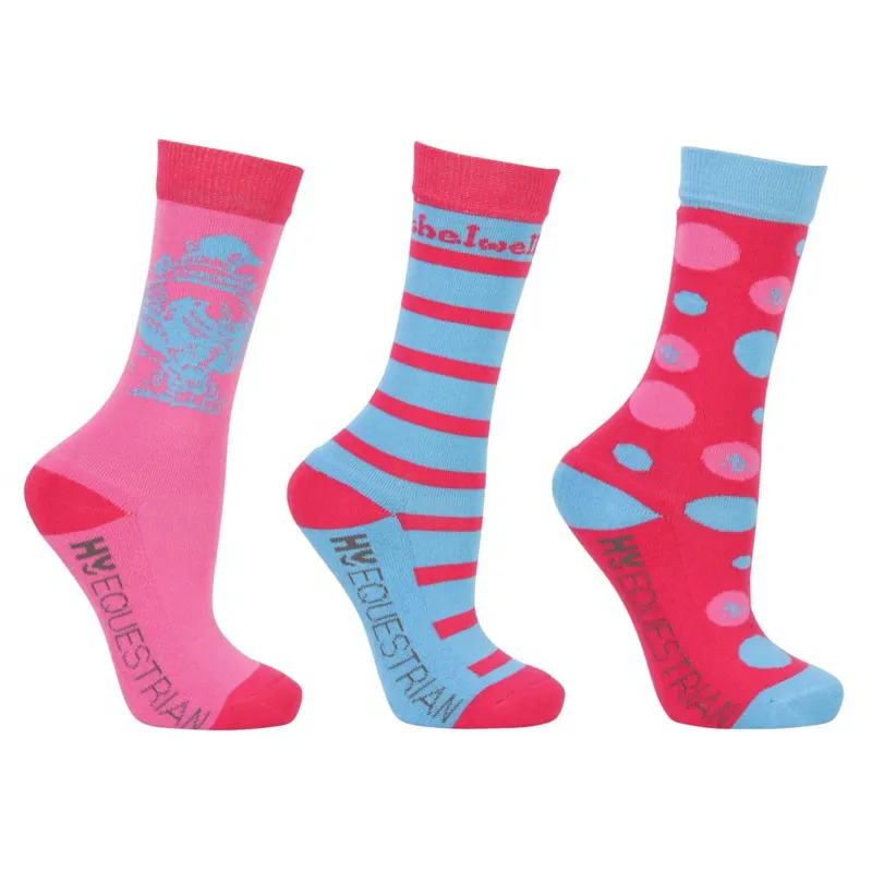 Hy Equestrian Thelwell Junior Socks 3 Pack - All-Around
