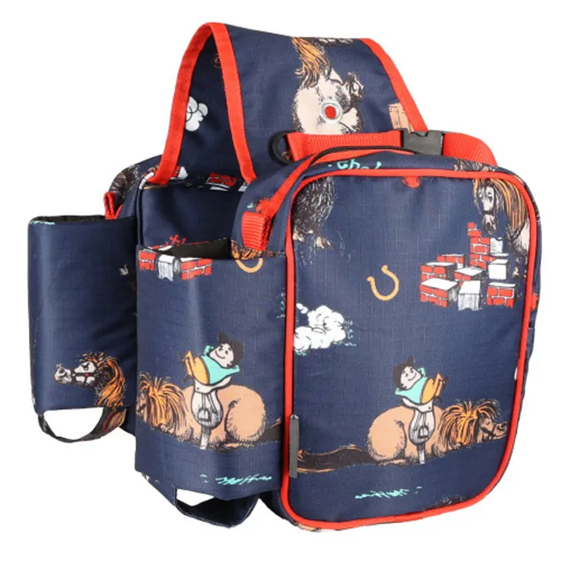 Hy Thelwell Practice Makes Perfect Saddle Bag - Navy/Red