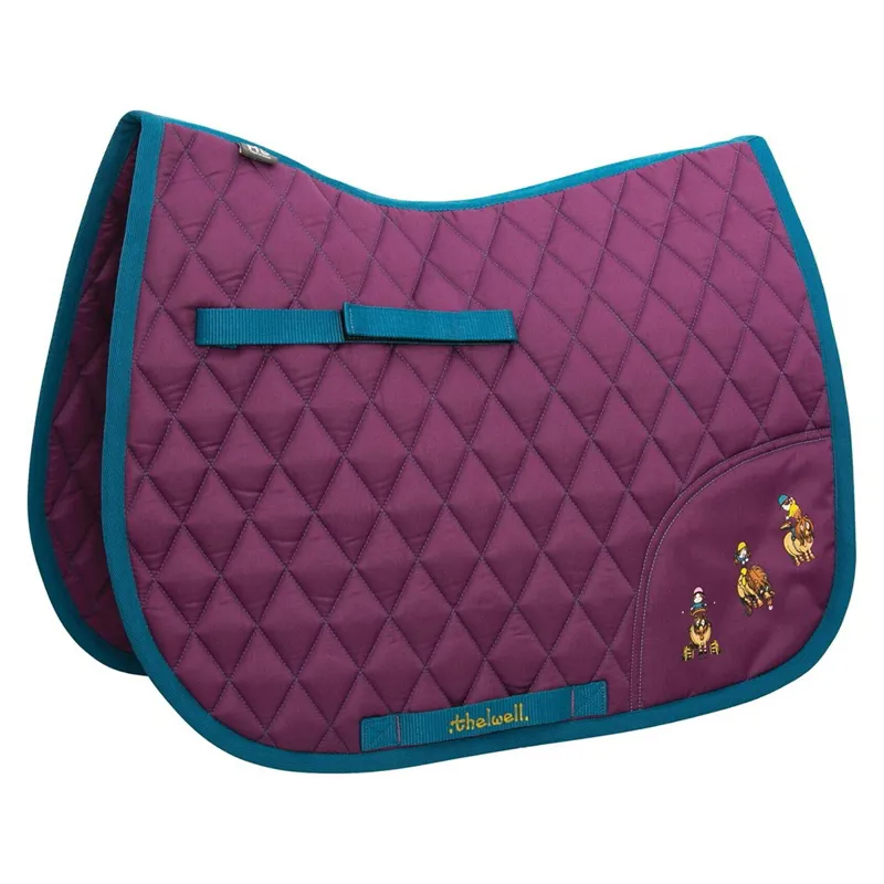 Hy Equestrian Thelwell Pony Friends Saddle Pad - Purple/Blue