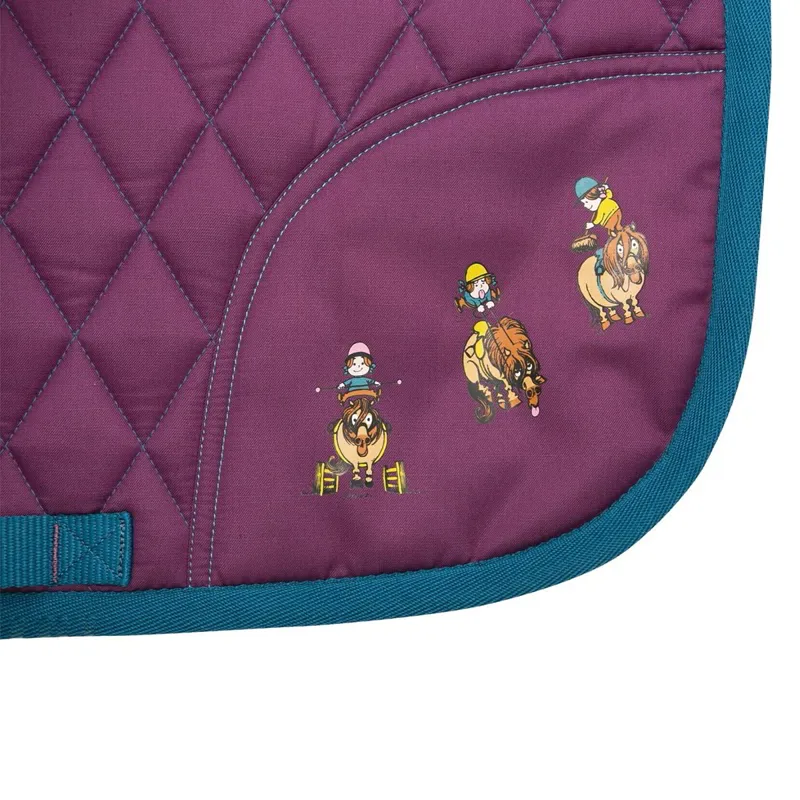 Hy Equestrian Thelwell Pony Friends Saddle Pad - Purple/Blue-1