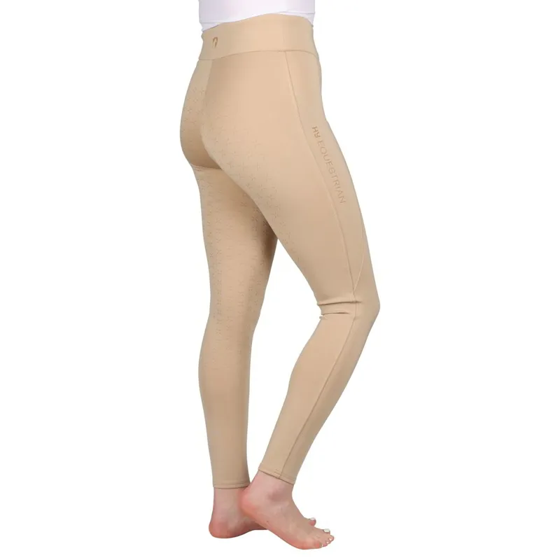 Hy Equestrian Melton Flex Full Grip Women's Riding Tights - Beige