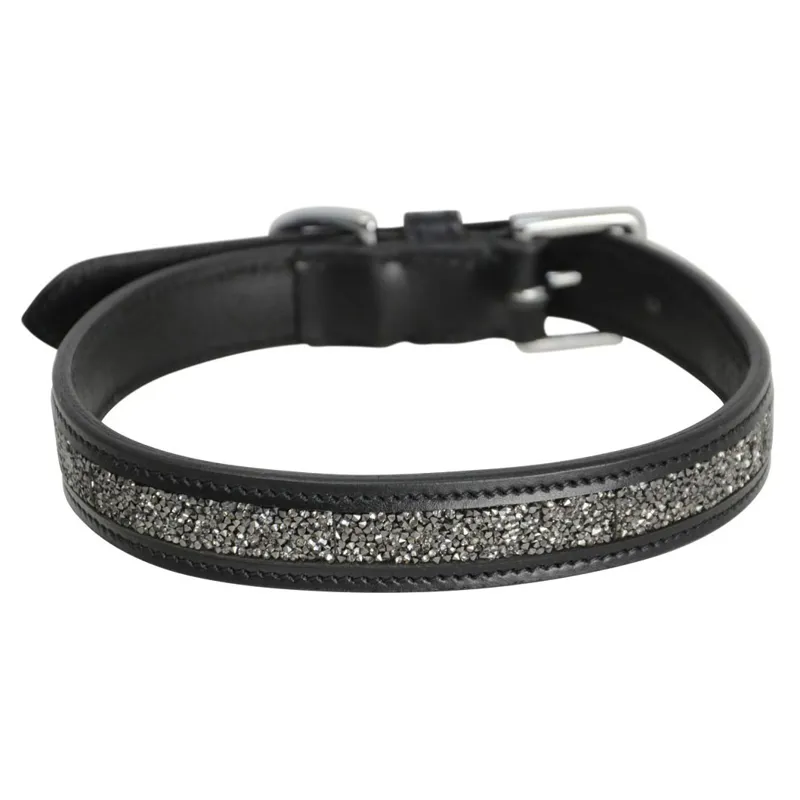 Hy Equestrian Encrusted Crystal Dog Collar - Black