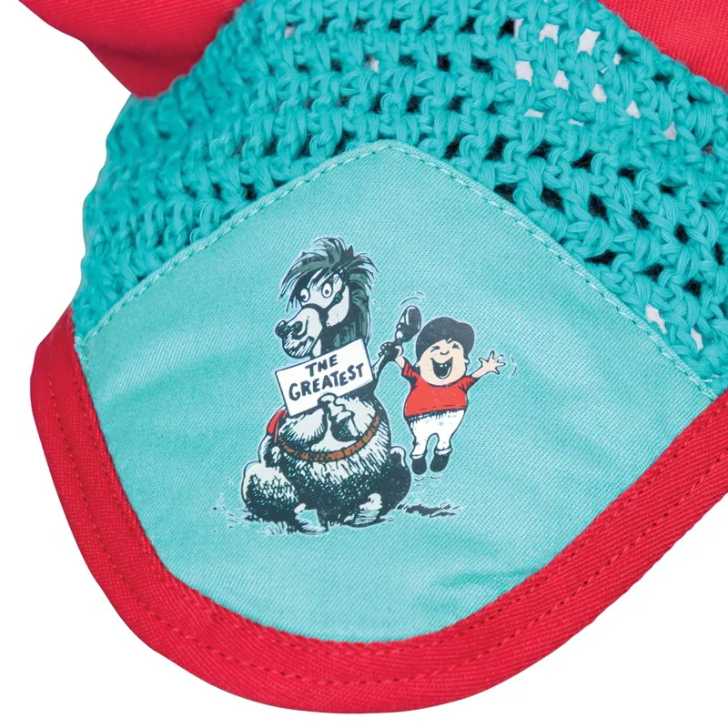 Hy Equestrian Thelwell Collection Fly Bonnet - The Greatest/Turquoise-1