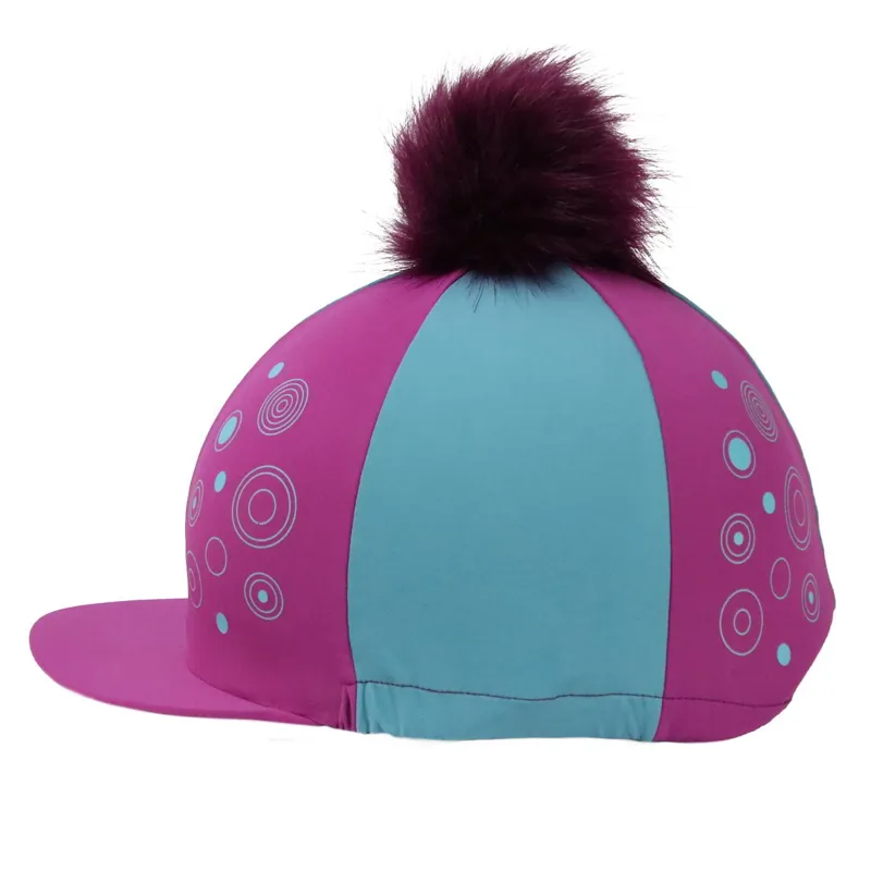 Hy Equestrian DynaMizs Ecliptic Helmet Cover - Plum/Teal