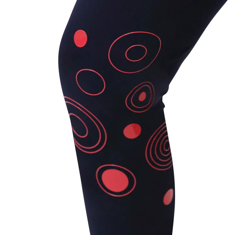 Hy Equestrian DynaMizs Ecliptic Knee Grip Youth Tights - Red/Navy-2