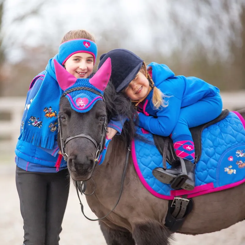 Hy Equestrian Thelwell Fly Veil - Thelwell Race/Cobalt Blue/Magenta-2