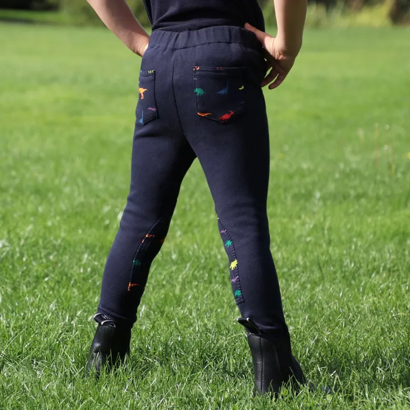 Hy Equestrian Dinosaur Tots Junior Jodhpurs - Navy-3