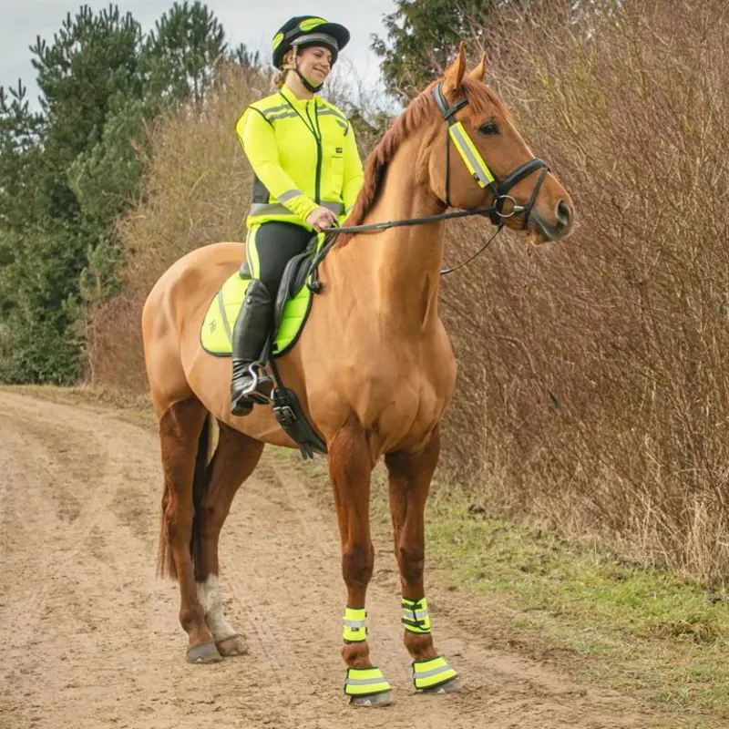 Hy Equestrian Reflector Bell Boots - Yellow-1
