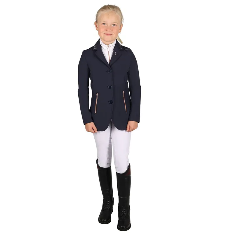 Hy Equestrian Roka Royal Junior Girls Show Coat - Navy-1