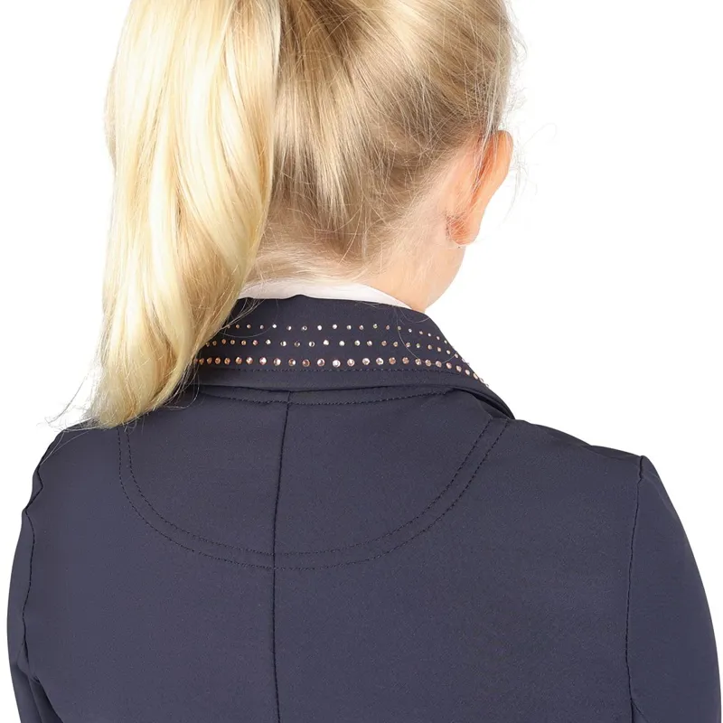Hy Equestrian Roka Royal Junior Girls Show Coat - Navy-4