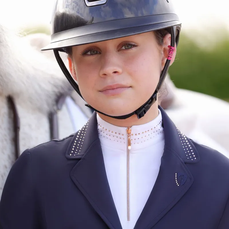 Hy Equestrian Roka Royal Junior Girls Show Coat - Navy-5