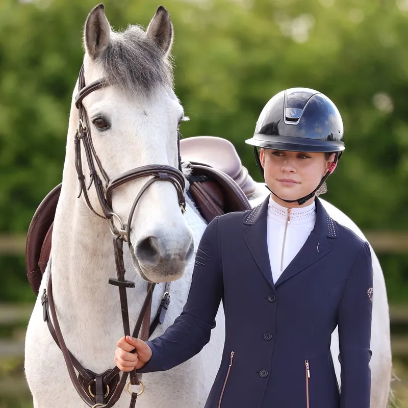 Hy Equestrian Roka Royal Junior Girls Show Coat - Navy-6