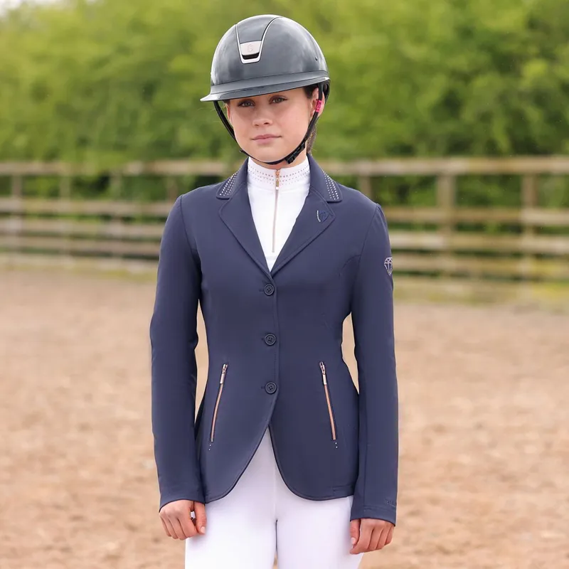 Hy Equestrian Roka Royal Junior Girls Show Coat - Navy