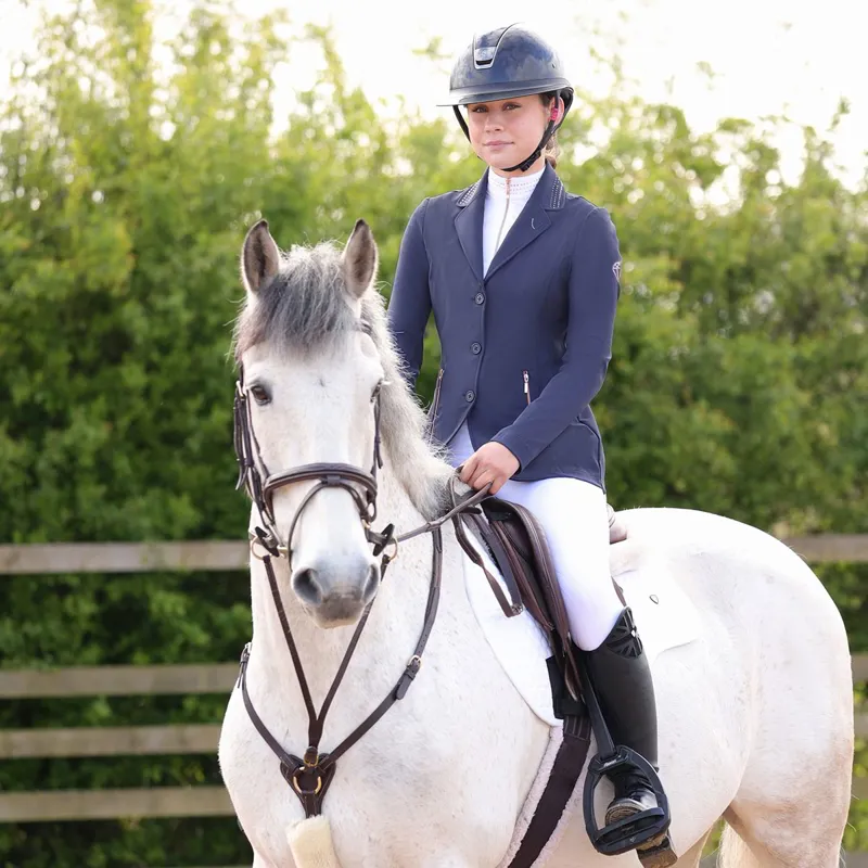 Hy Equestrian Roka Royal Junior Girls Show Coat - Navy-11