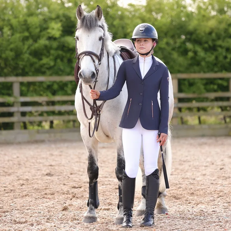 Hy Equestrian Roka Royal Junior Girls Show Coat - Navy-12