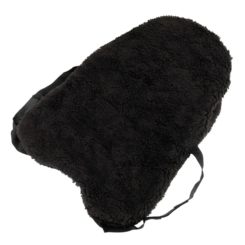 Hy Synthetic Fur Fabric Seat Saver - Black-1