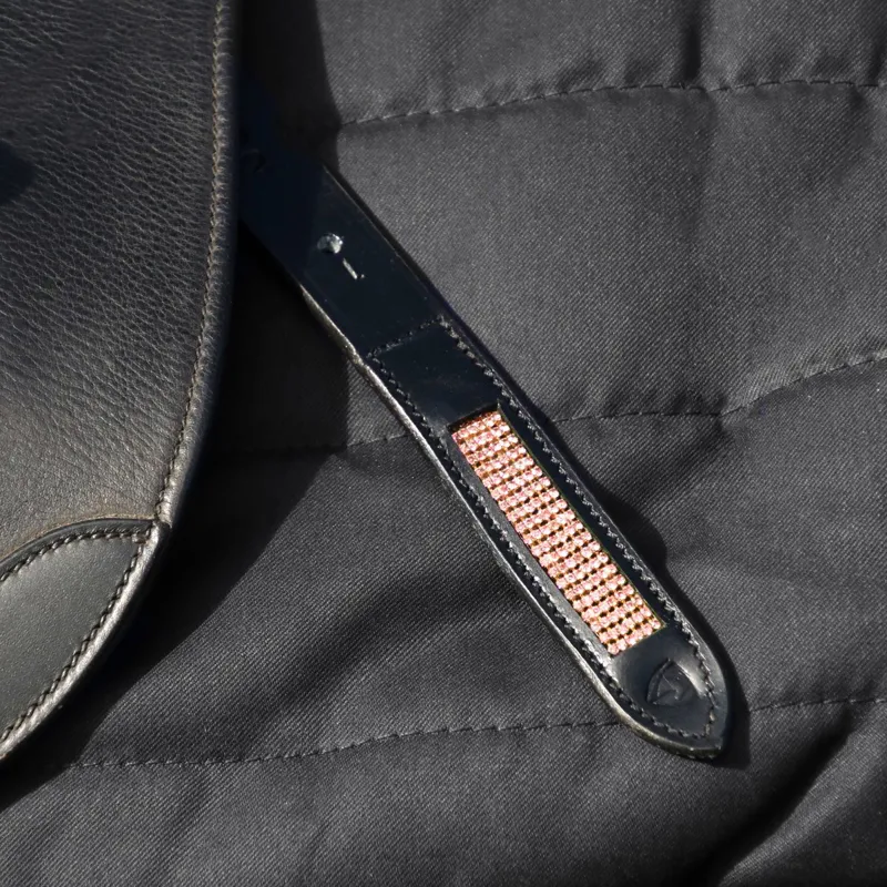 Hy Equestrian Rosciano Stirrup Leathers - Black/Rose Gold-1
