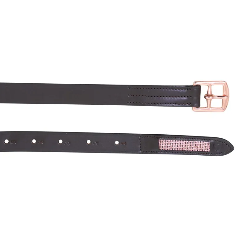 Hy Equestrian Rosciano Stirrup Leathers - Brown/Rose Gold