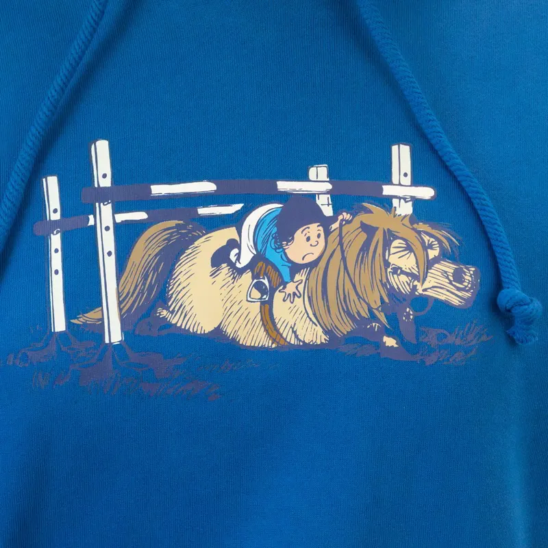 Hy Equestrian Ladies Thelwell Jumps Hoodie - Classic Blue/Taupe-2