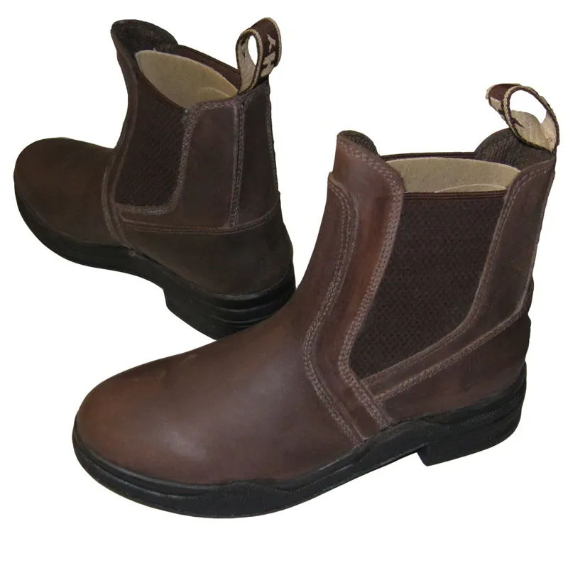 Hy Equestrian Wax Leather Adults Paddock Boots - Brown-2