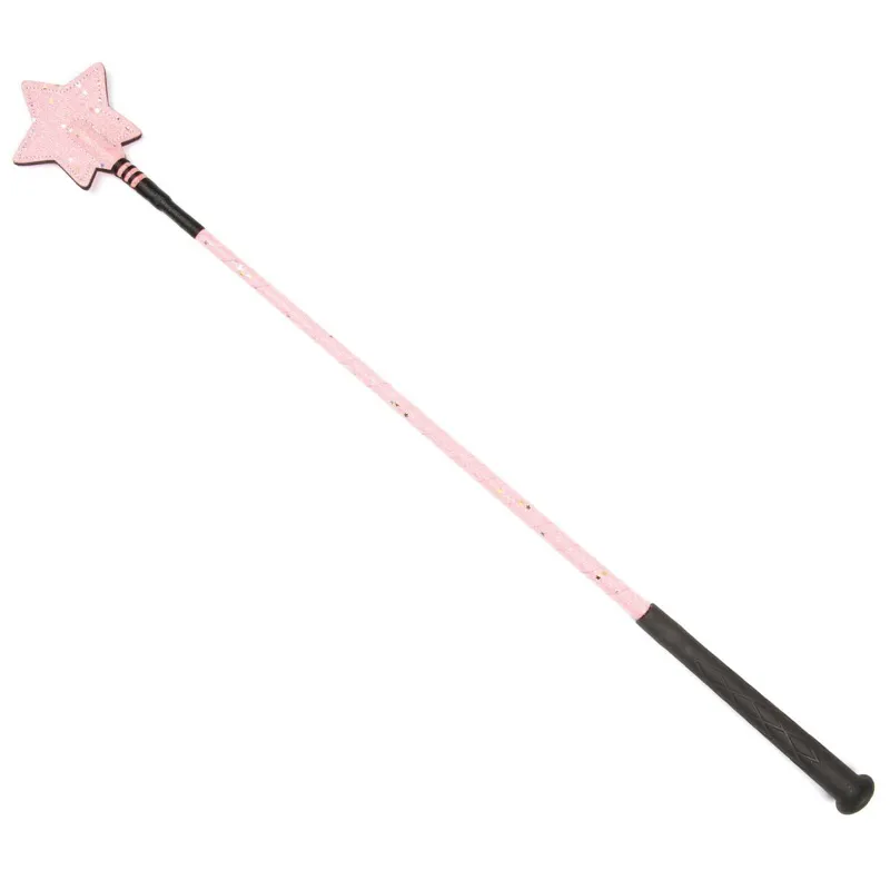 Hy Equestrian Glitter Star Riding Whip - Pink