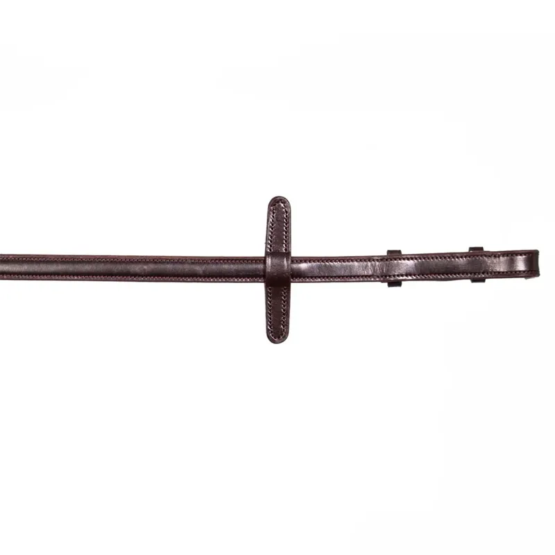 Henry James Small Rubber Hybrid Reins with Stops - Havana Brown-4