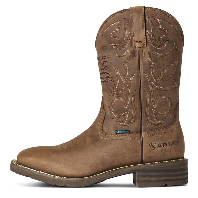 Ariat Hybrid Patriot H2O Men's Western Boots - Distressed Brown-3