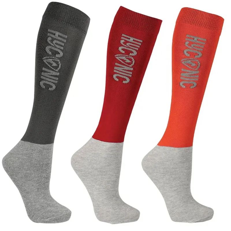 HyCONIC 3 Pack Tall Adult Riding Socks - Red